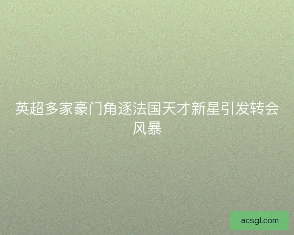 英超多家豪门角逐法国天才新星引发转会风暴